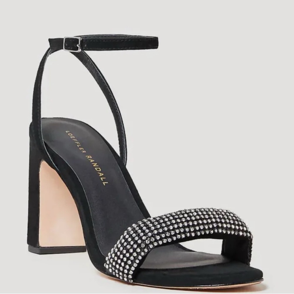 Loeffler Randall Black Crystal-Embellished Sandals